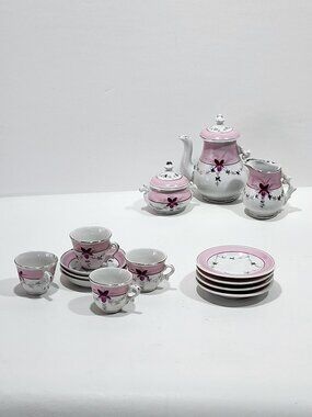 ANTIQUE 19th Century China Childs French Dejeuner Style Lunch Tea Set c1890 RARE